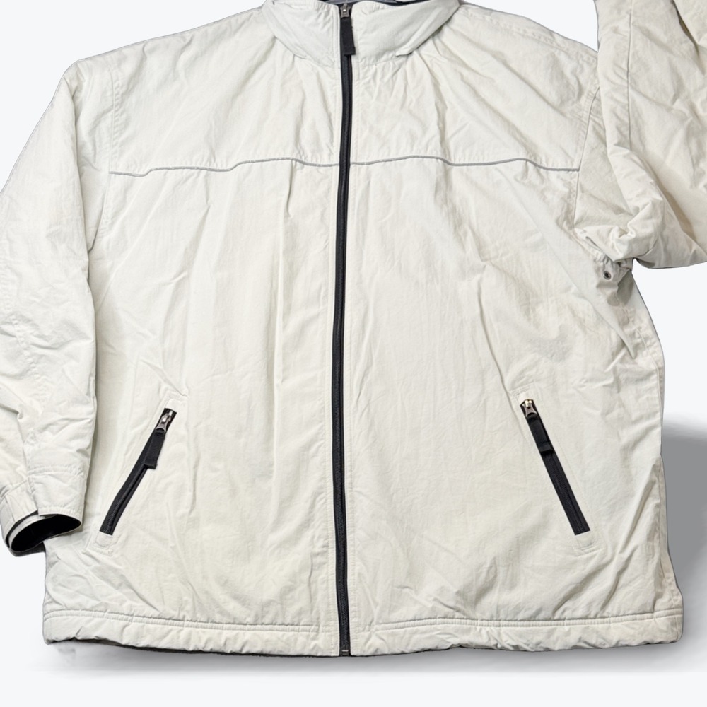 GAP Fleece Lined Winter‎ Coat Mens XXL Full Zip Jacket Arctic Expedition White